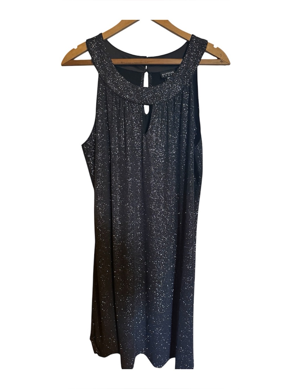 Enfocus women 20 w black sparkle sleeveless dress plus lbd cocktail party
